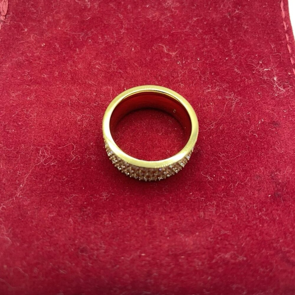 Marrin Costello "Biggie" Ring - Pavé, 14k Gold Plated Stainless Steel, Size 6 -